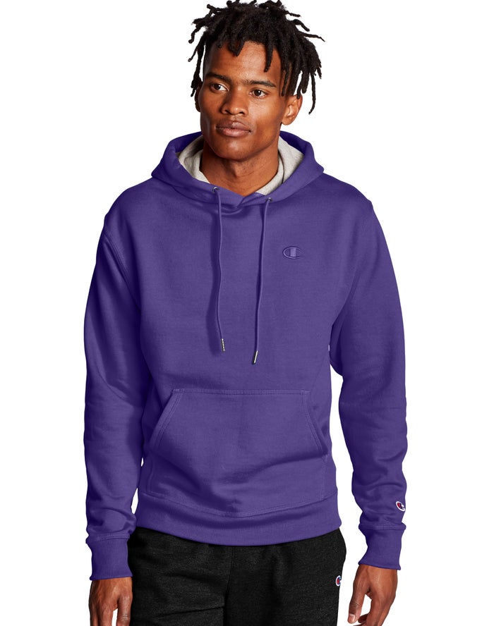 Champion Powerblend Fleece C Logo Hoodie Heren - Paars - Belgie 0954SLCFJ